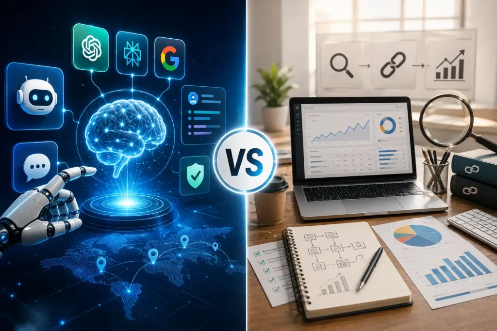 AI SEO Agency vs Traditional SEO Banner