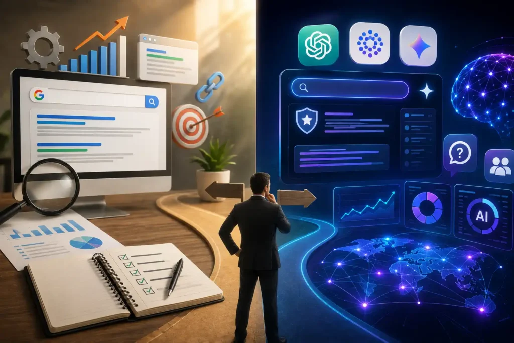 AI SEO Agency vs Traditional SEO Img AI SEO Agency vs Traditional SEO Img
